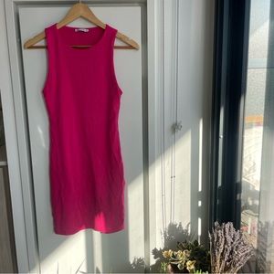 Hot Barbie pink bodycon shift mini dress from Zara